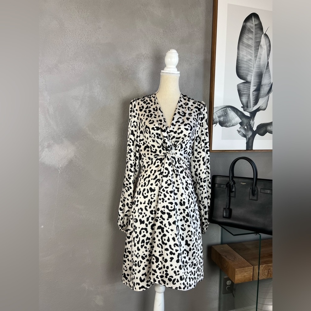PINKO - SPOTTED FRAPPE DRESS - WHITE/BLACK
